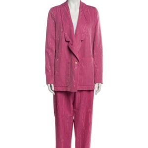 ISO Rachel comey pink moire suit jacket and trousers